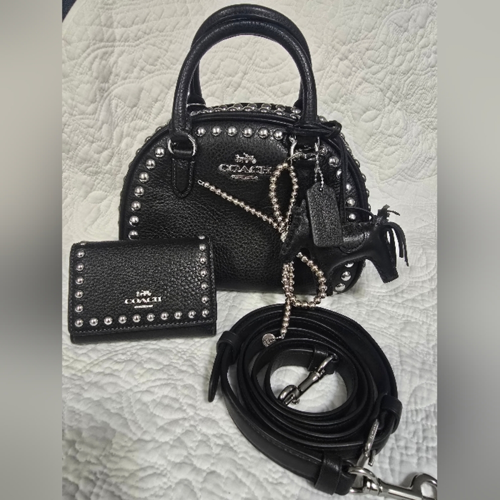Coach Sydney Satchel In Black Leather